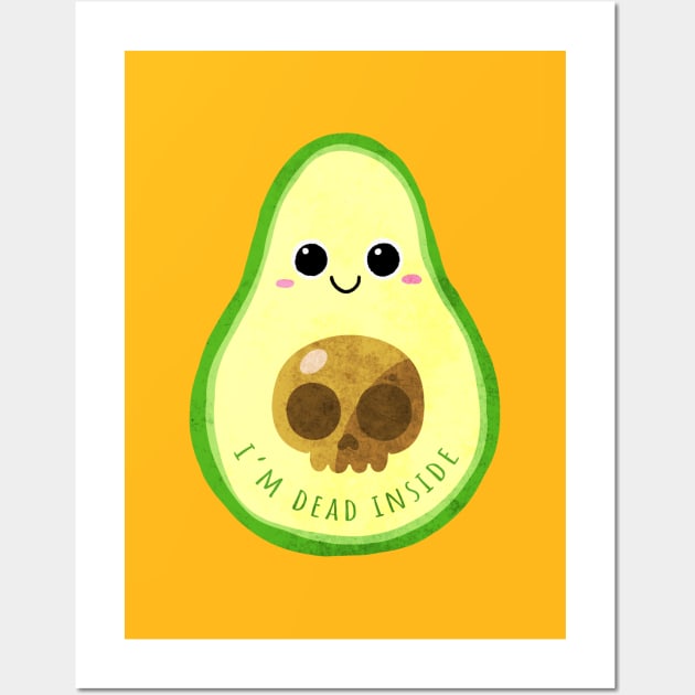 Dead inside avocado Wall Art by TinusCartoons